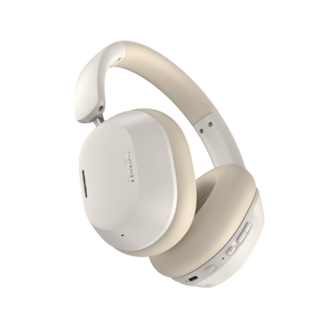 Noise Newly Launched Airwave Max 5 Wireless Over-Ear Headphones with Adaptive Hybrid ANC (up to 50dB), HFA Tech, 80H Playtime, Dual Pairing(Calm Beige)