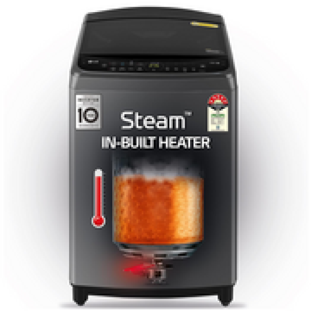 LG 9.0 Kg, 5 Star, AI Direct Drive Technology, Steam Wash for Allergy Removal, Fully-Automatic Top Loading Washing Machine (THD09SPM, Middle Black, More Fabric Care & Convenience, In-Built Heater)